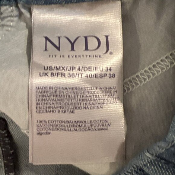 NYDJ Pants Size 4 Slim Jogger Ankle Blue DARK Chambray Denim Pull On NWT NEW - Picture 5 of 7
